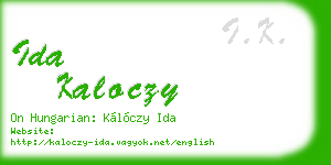 ida kaloczy business card